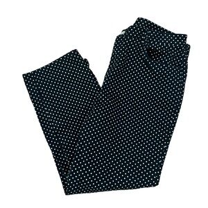 Chaps Dress Pant Women’s Black‎ Polka Dot Mid Rise Straight Leg Pants Size 16